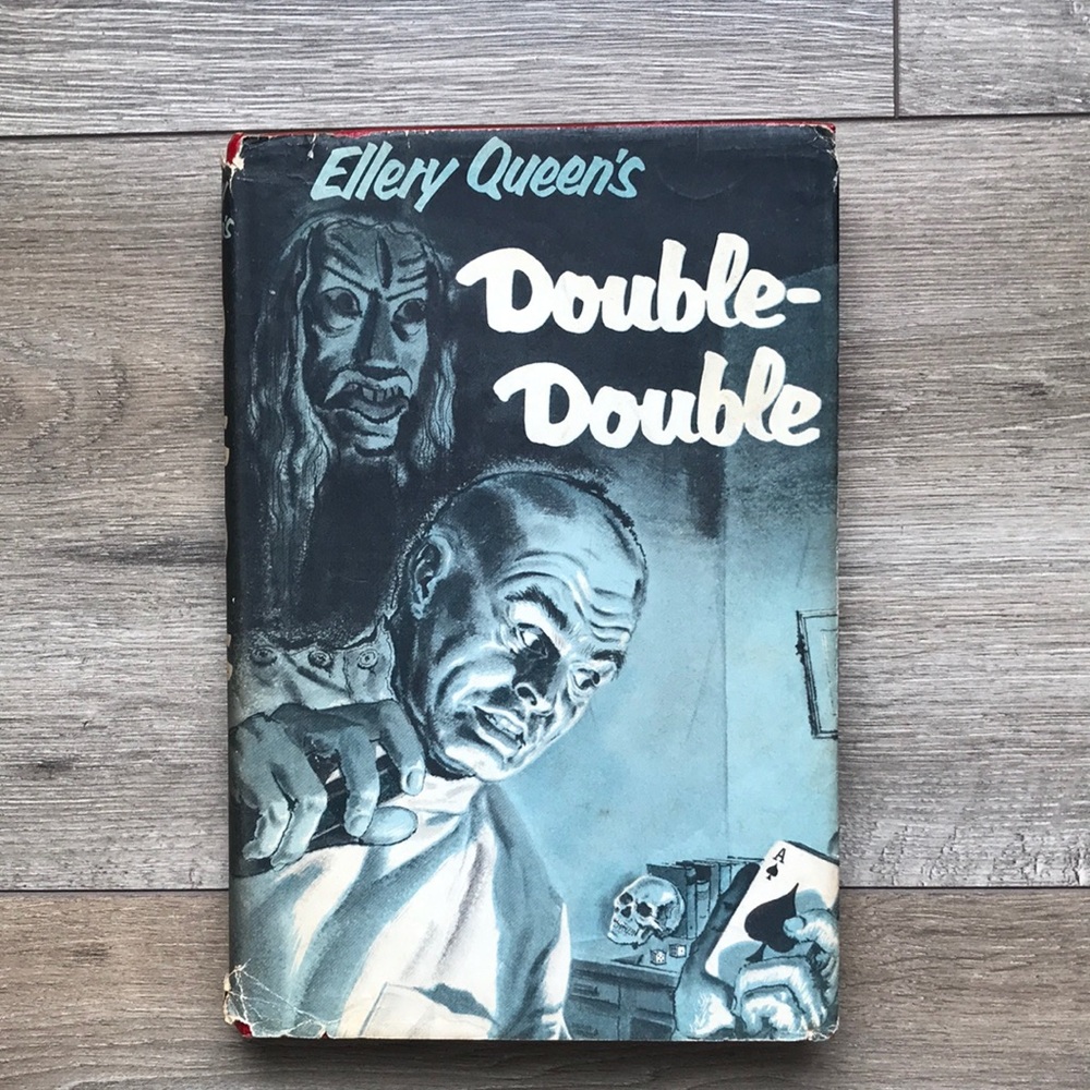 Hardcover Ellery Queen Murder Mystery Novel “Double Double”